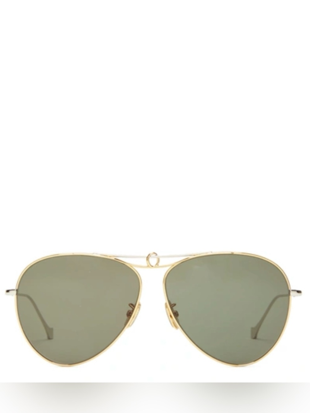 LOEWE Classic Gold Aviator Sunglasses with Green Lenses (NEVER WORN)
